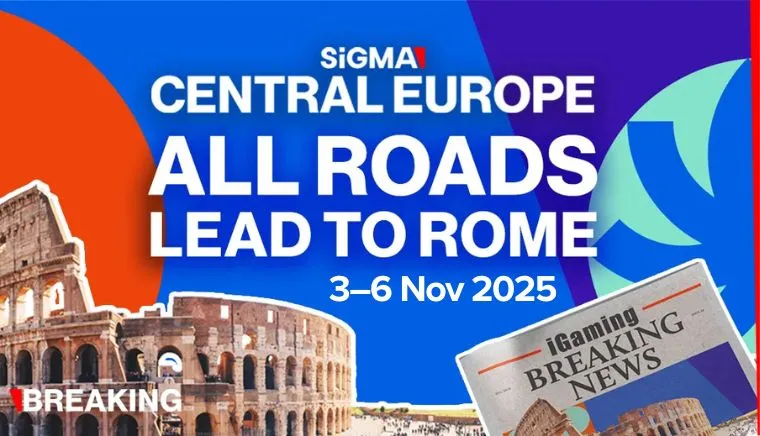 Official invitation graphic for SiGMA Europe 2025 in Rome featuring event logo and dates
